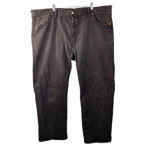 50 x 31 Mens Levis 501 Black Jeans Button Fly Straight Leg 6670 GUC